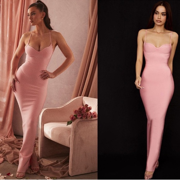 House of CB Fifi Fairy Pink Bandage Maxi Dress sz XL - Picture 4 of 12